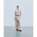 Pull Col Montant Bandes Manches Multicolore Léger