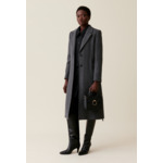 Manteau long ceinture gris