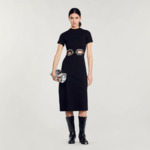 Robe midi à découpes strassées