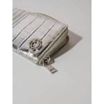 Porte carte en cuir embossé croco