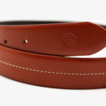Ceinture en cuir lisse marron cognac