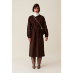 Manteau long ceinturé marron
