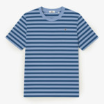 T-shirt manches courtes en coton à rayures bleu dragée