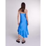 Robe longue satinée asymétrique