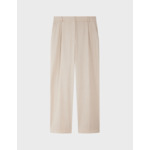 Pantalon droit grazia taille haute en toile de laine mélangé unie beige