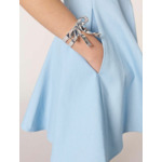 Manchette nœud argentée