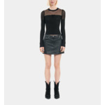 Pull En Maille Ajourée Noir Femme