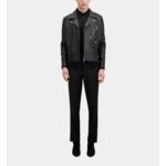Blouson Biker En Cuir Noir Homme