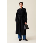 Manteau long ceinturé marron