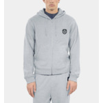 Sweatshirt À Capuche Blason Gris Homme