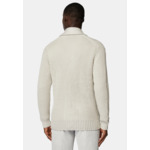 Cardigan Sable À Col Châle En Laine Mérinos