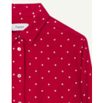 Chemise Marion en crêpe de soie rouge à pois