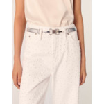 Ceinture en cuir métalisé