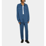 Chemise Bleue En Lin Et Coton Homme