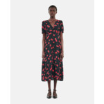 Robe Longue Imprimé Cerise Avec Boutonnage Femme