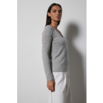 Pull col V Neva GRIS CHINE CLAIR 007