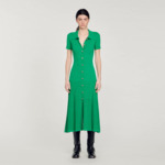 Robe longue en maille côtelée