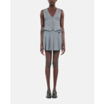 Gilet En Laine Avec Laçage Gris Femme