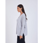 Pull poncho cachemire col V Faustine ACIER