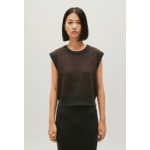 Pull sans manches maille rayée