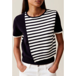 Pull court rabat marinière