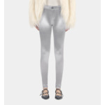 Legging Satiné Argenté Femme