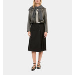 Blouson Clouté En Cuir Noir Femme