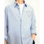 Chemise Manches Longues Cœur Brodé