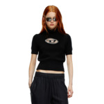 Pull à manches courtes avec logo effet découpé