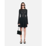 Robe Patineuse Courte Noire En Dentelle Femme