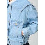 Veste jean denim col large