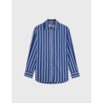 Chemise delina oversize en popeline rayée marine