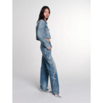 Blouson en denim brodé