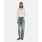 Tee-Shirt A Manches Longues Empiecement Dentelle