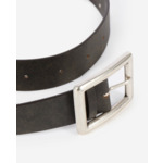 Ceinture Cloutée En Cuir Marron