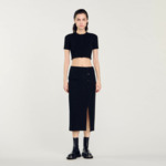 Jupe midi en tweed