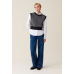 Pull rayé sans manches maille