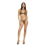 Soutien-gorge plongeant en dentelle effet camouflage