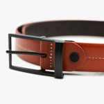 Ceinture en cuir lisse marron cognac
