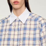 Chemise à carreaux strassée