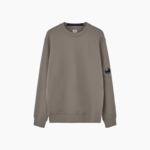CP Company Crewneck - Diagonal Raised Fleece - Kaki