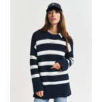 Striped Textured Crew Neck Sweater