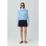 Veste jean denim col large