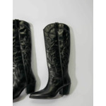 Bottes santiags en cuir lisse brodé