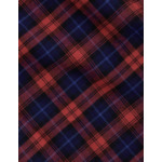 Chemise aristote col italien en flanelle de coton à carreaux rouge