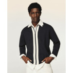 Pull Gilet Zippé Bandes Bicolores