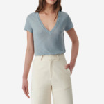 T-Shirt En Lin Col V Rodeo