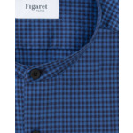 Chemise Contemporaine en jacquard à carreaux bleus