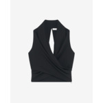 Top Drapé En Crêpe De Satin Colombe