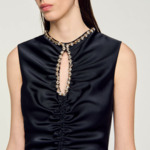 Robe longue en satin